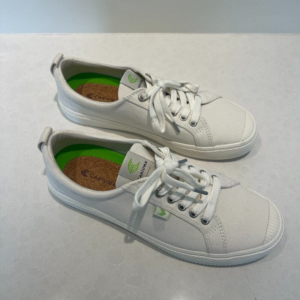 Cariuma OCA Low White Canvas‎ Sneakers Minimalist Eco Casual Lace Up Shoes 9.5